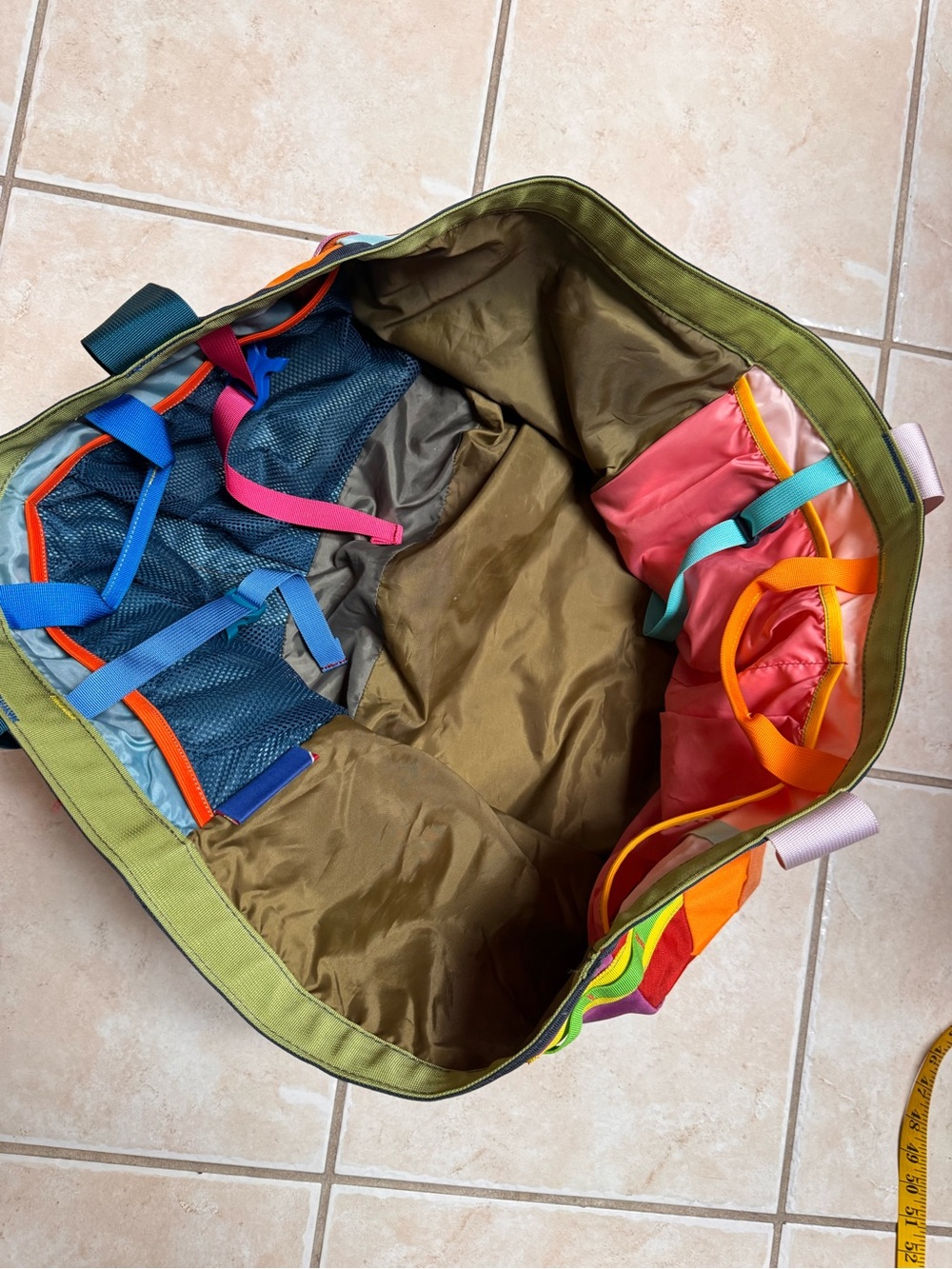 cotopaxi Multicolor Tote Bag with Orange Center and Rust Base - Picture 13 of 16